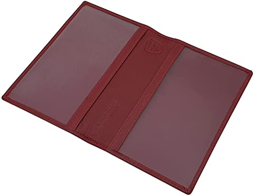 myledershop Funda de piel de napa para pasaporte, funda para pasaporte, pasaporte, carnet de vacunación, protección RFID y NFC, Rojo cereza, talla única, Cartera RFID