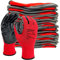 Supreme TTF 24 Pairs PREMIUM NITRILE COATED Red Nylon Work Gloves Builders Gardening Grip (Large [Size 9])