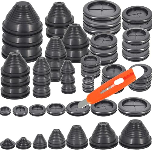 Rubber Grommets Wire Protection,Closed Rubber Grommet,Firewall Solid Closed Hole,Firewall Plug Grommet Synthetic Wire Protection Hole Grommets,for Drill Hole Wire Electrical Appliance Plumbing