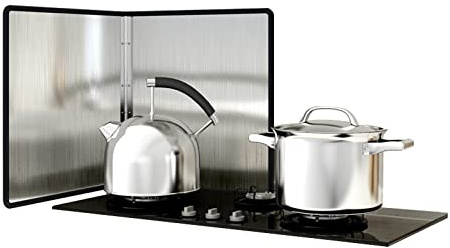Paraschizzi Cucina Protezione Antispruzzo Per Fornello Pieghevole, Pannello Paraspruzzi Pieghevole In Acciaio Inossidabile Per Fornello A Parete Superiore Gamma Di Gas Padella Da Campegg(Size:30*30cm)
