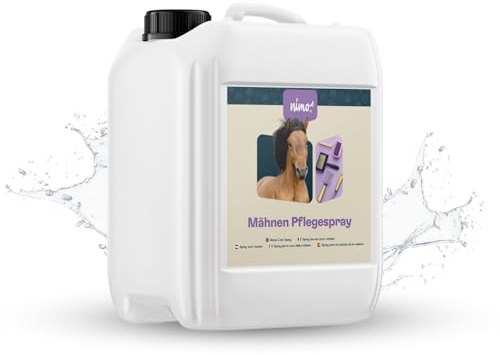 nimo® Spray de cuidado para crines, para caballos y ponis, spray para cola y melena, fácil de peinar, desenredar, cuidado de crines, cuidado de la cola, aporta brillo