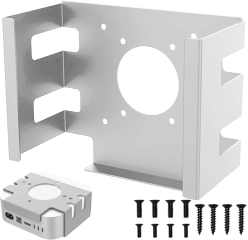 YushengTai Mac Mini m4 stativ VESA-hållare för Mac Mini M4 metallstativ skrivbordsstativ väggfäste silver