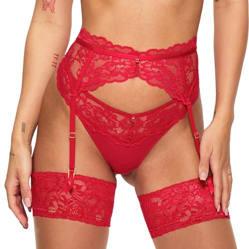 Ann Summers Sexy Lace Suspender Belt for Women Garter Belt Red