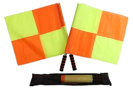 Bandierine per arbitro di calcio – Set di 2 bandierine per giudici di linea – Materiale resistente alle intemperie e ad alta visibilità per angoli di calcio in partite interne e competizioni