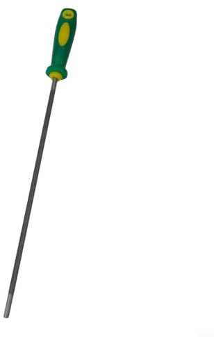 Lime ronde pour affûtage de chaîne de tronçonneuse 4,0/4,8/5,5 mm en acier à haute teneur en carbone avec poignée en plastique 28,5 cm pour le travail du bois électrique et (4 mm)