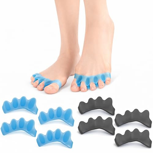 BOULTON Toe Separators (4 Pairs / 8 Pieces) – Soft Silicone Gel Toe Spacers – Reusable Toe Dividers for Everyday Comfort, Pedicures, Yoga & Daily Wear