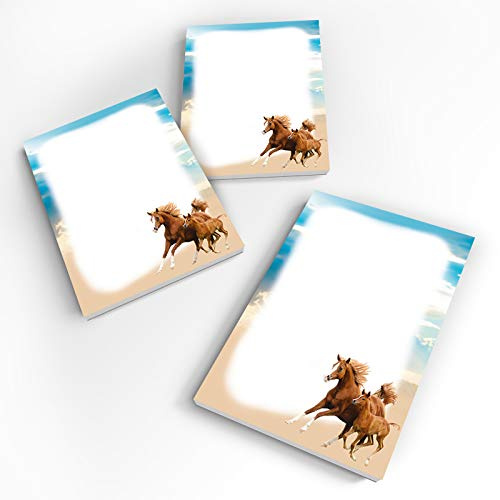 Lot de 12 mini blocs-notes (A7) - Deux chevaux - Pour anniversaire d'enfant et fille - Accessoires de fête