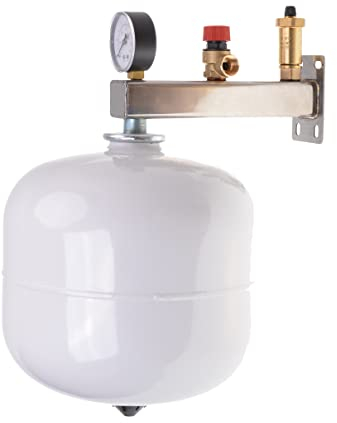 Aqbau® Set Membran Ausdehnungsgefäß 8 Liter mit Sicherheitsgruppe Edelstahl für Trinkwasser Druckausgleichsbehälter Ausgleichsbehälter Weiss Druckbehälter Membran Für geschlossene Kreislauf