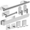Set portasciugamani da bagno/cucina, installazione senza fori, set di accessori per la parete del bagno, 9 pezzi, colore: argento