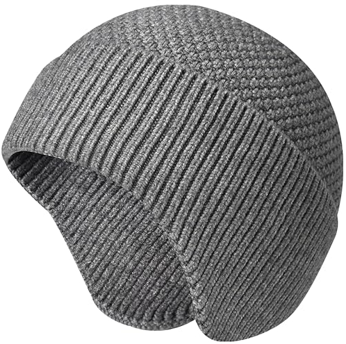VIAUMBR Wintermütze Herren haube strickmütze Kopfbedeckung Mütze Damen Winter Unisex warme Dicke Skimütze (37 Grau)