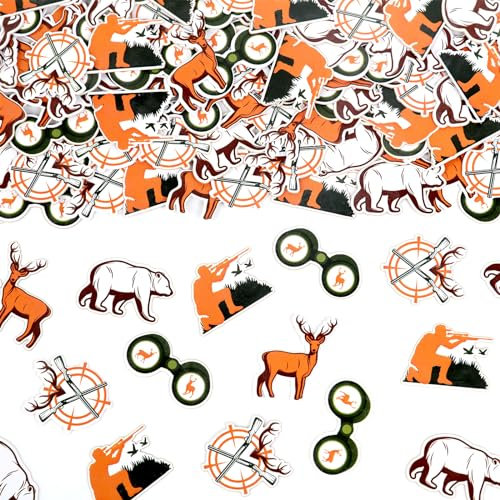 Jollyboom 200 Stück Camo Hirsch Jagd Konfetti Moderne Jagd Thema Geburtstag Dekorationen für Jungen Männer Papier Konfetti