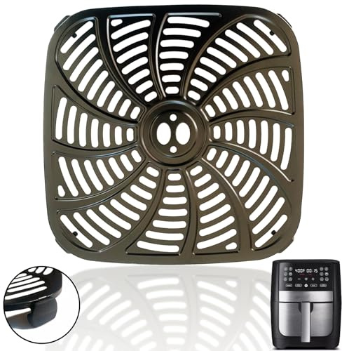 GSZN 8QT Square Air Fryer Grill Plate for Gourmia GAF826 Air Fryers, Upgraded Nonstick Air Fryer Grill Pan Crisper Tray Plate Rack Insert Grate Grid Shelf for 8QT Gourmia Air Fryers, Dishwasher Safe