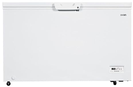 Svan Congelador horizontal Blanco SCH4001EDC. Capacidad 371 Litros, Dual Cooling, 1 Cesta, Bajo nivel Sonoro, Eficiencia Energética Clase E