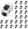 FGB 10Gbps Cat7 Keystone Module RJ45 blindé Keystone femelle réseau panneau de brassage Keystone Ethernet coupleur réseau connecteur réseau (25 pièces, argenté)
