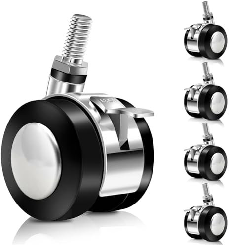 Gvvsjgdbis 5 Pcs Office Chair Wheels Replacement Dual 1.5 Inch Soft Chair Casters for Hardwood Floors & Carpet