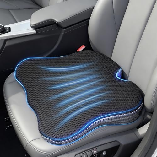 SHINWHEN Keilkissen Auto, Sitzkissen Bürostuhl Ergonomisches, Sitzkissen Orthopädisch Entlastung Steißbein, autositzkissen, Wirkt Schmerzreduzierend, Erhöht Sitzkomfort (Schwarz)