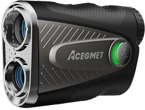 ACEGMET Golf Rangefinder with Ball to Pin & Slope - 1300 Yards Laser Range Finder, Hybrid-pwr Rechargeable, 0.1s Flag Pin Locking Vibration, 7X Magnification, Red & Black Display, Magnet 2025