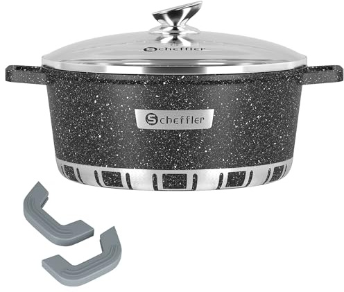 Scheffler Topf Induktions Kochtopf mit Deckel, Antihaftbeschichtung, 36cm/15,5L, für alle Herdarten, Aluminium-Kochtopf