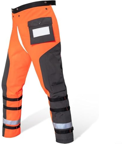 Wlinfetity Pantalon de protection pour tronçonneuse 9 couches avec ceinture réglable pour homme et femme, tronçonneuse légère pour travaux forestiers sûrs et coupe des arbres, orange