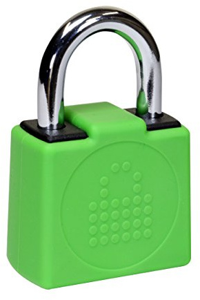 LocknCharge Resettable Keyless Silicone Covered Padlock for Carrier - Green 10128