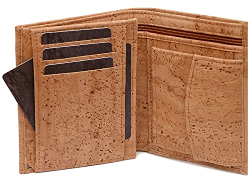 Simaru Geldbörse aus Kork mit RFID Schutz, Portemonnaie vegan für Damen & Herren, Geldbeutel für 10+ Karten, Scheine & Münzen