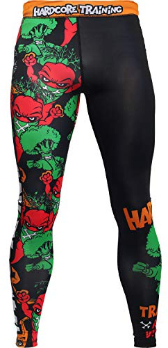 Hardcore Training Kompressionsbyxor för män Angry Vitamins grundskikt män kampsport BJJ Grappling MMA fitness No Gi