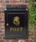 Aurahome ® Vintage Weatherproof Post Box Classic Rose Design-Lockable Heavy Duty Secure Wall Mounted Letter Mail Post Box Post for Walls/Gates/Garages..Charming easy to fit (Black with Gold Rose)