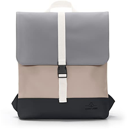 Johnny Urban Backpack Womens & Men Beige - RUBY - Rucksack with Protected Laptop Compartment - Bag Made of PU Outer Coating - Water-repellent