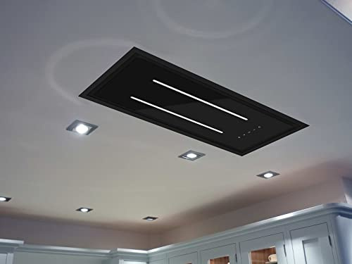 ViandPro Aria Flush Fit Ceiling Hood 90 x 30 All Black Fits Between Joists
