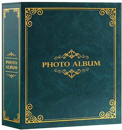 Lanpn Photo Album 6x4 Slip in, Traditional Classic 600 Pockets Photo Albums Holds Landscape and Portrait 10x15cm Picture Green
