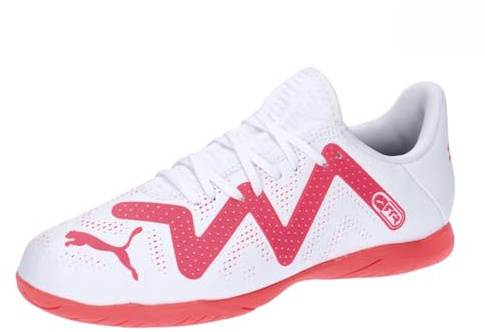 Puma Future Play IT JR, Zapatillas de fútbol, White-Fire Orchid, 28 EU