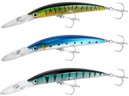 Dr.Fish 3-pack spigg Jerkbait 17,8 cm 4,0 m djup dykning saltvatten hårda drag, fiskedrag sötvattenspluggar makrill blåfisk abborre öring gös sarin/fiskare/grön svart