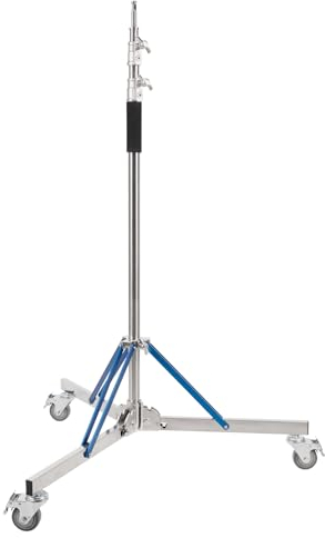 Hochleistungs-Lichtstativ mit Rollen, AQIRUI Stativständer aus Edelstahl,Verstellbarer 312 cm Lichtstativ geeignet für Produktaufnahmen, Porträt-Videofotografie