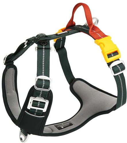 Nomadog Trailblazer Anti Zug Hundegeschirr Gepolstert Mit Haltegriff – Ideal Für Aktive Hunde & Abenteuer Im Freien – Reflektierend, Verstellbar, Aluminium Ringe - Brustgeschirr Hund Mittel (M)