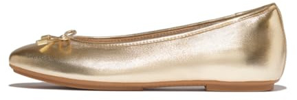Fitflop DELICATO Bow Soft Metallic-Leather Ballet Flats