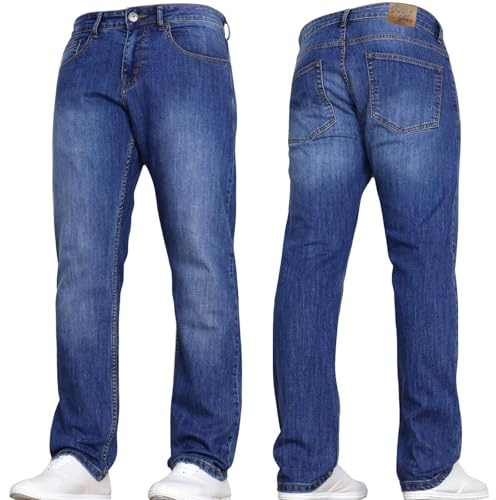 SMITH & JONES New Mens Stretch Straight Leg Classic Regular Fit Basic Denim Jeans by JEANBASE