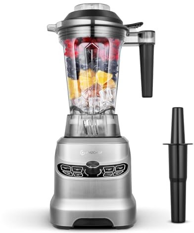 AMZCHEF 1800W Standmixer mit 8 einstellbaren Geschwindigkeiten Mixer Hochleistungsmixer 1,85 L BPA-frei & 4 Programme Professioneller Blender für Shakes, Smoothies, Eiscrushen, Gefrorene Früchte