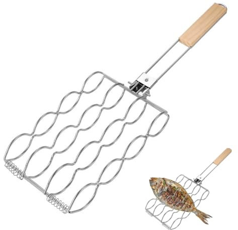 NHQZ Pinzas para Barbacoa, Pinzas Plegables Portátiles, Accesorios Barbacoa, Pinzas para Pescado