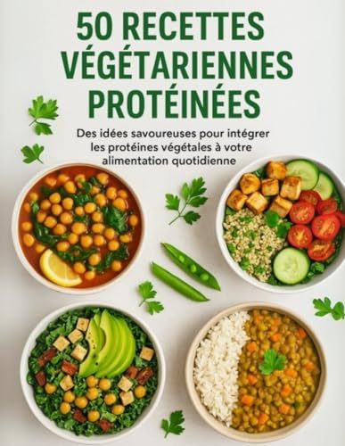 50 Recettes Végétariennes Protéinées – Des idées savoureuses pour intégrer les protéines végétales à votre alimentation quotidienne: Livre en couleur de recette végétarienne protéinée