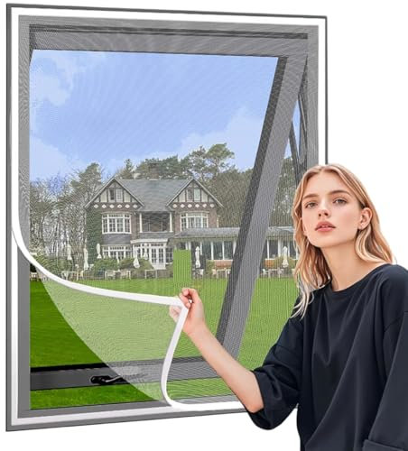 50x100cm Weiß Fliegengitter für Dachfenster – Einfach montierbarer Schutz für Klappfenster