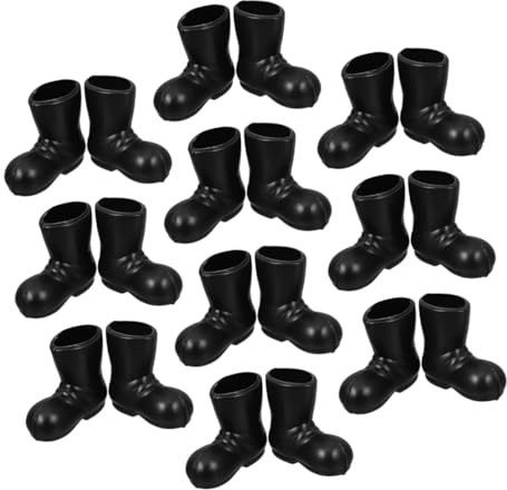 Vaguelly 20pcs Mini Santa Boots for Dollhouse Decorative Christmas Shoes for DIY Crafts Miniature Santa Claus Gnome Accessories for Festive Cake Toppers and Holiday Decor