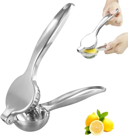 Exprimidor de Limones Manual, Acero Inoxidable 304, Resistente al Óxido y la Corrosión, 6 cm de Diámetro, Duradero, Apto para Limas, Limones y Cítricos