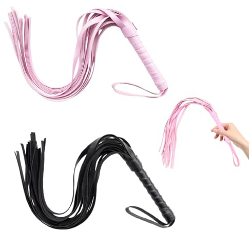 Fusta Equitación,2 Pieza Fusta Caballo, Látigo de Cuero,Training Riding Crop, Accesorios para Disfraces, Para Disfraces para Diario Deportes Ecuestres Al Aire Libre