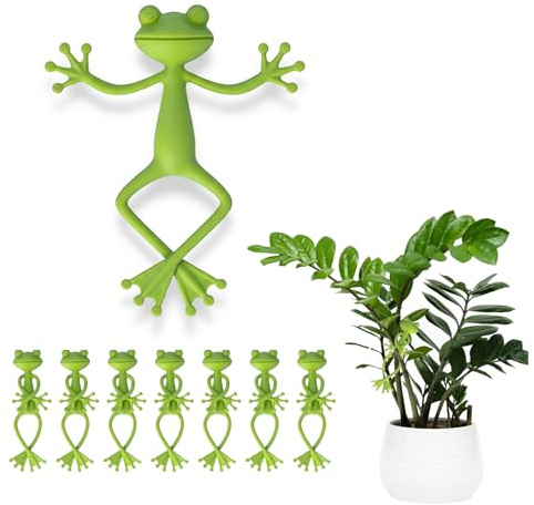 Bibykivn Clip di Supporto per Piante a Rana, Supporto Piante Rampicanti, Supporto per Piante a Rana per Decorazione Vaso, Accessori per Decorazione Giardino, Portapiante per Interni (8 Pezzi)