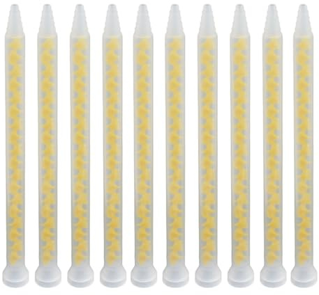 FACAIIO 10 boquillas mezcladoras serie 10-18, pegamento AB, tubo mezclador estático de 18 secciones con conexión de bayoneta epoxi, poliuretano y adhesivos de silicona