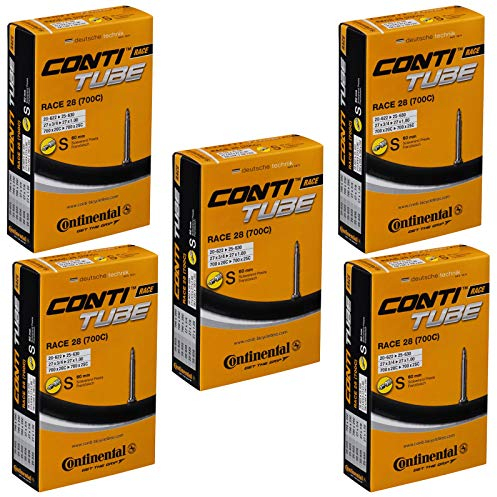 Continental Race 28 Inner Tubes Unisex Continental Race 28 (700c) 42mm Presta-Ventil Innenschlauch – 0181781 Schlauch-Packungen, Schwarz, 700 x 20c-25c
