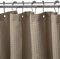 Waffel Duschvorhang mit Metall Duschvorhangringe Stoff Textil Badewannenvorhang Anti Schimmel Bad Vorhang Set Wasserdicht Badewanne Vorhang Schwerer Shower Curtain Badezimmer - 182 x 182cm (Khaki)