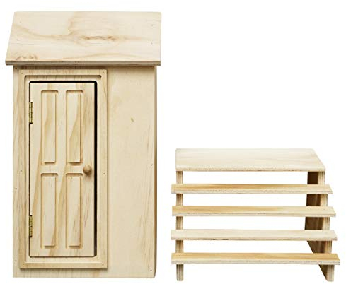 Panduro Miniatur Wichteltür Deko für Weihnachten und Wichtelhaus - Nissedor Haus Tür Wichtelveranda aus Holz - DIY unbemalt zum malen