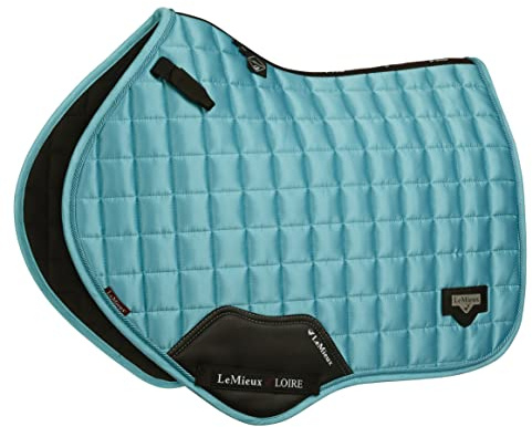 LeMieux Close Contact Loire Classic Square Saddle Pad - Saddle Pads for Horses - Equestrian Riding Equipment and Accessories (Azure - Large)