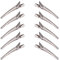 Haarspangen, 10 Stück Alligator Haarspangen, Metall Haarklammer, DIY Haarklammer, Flache Haarspangen, Metall Haarclips, für DIY Haar-Accessoires Zubehör (Silber)